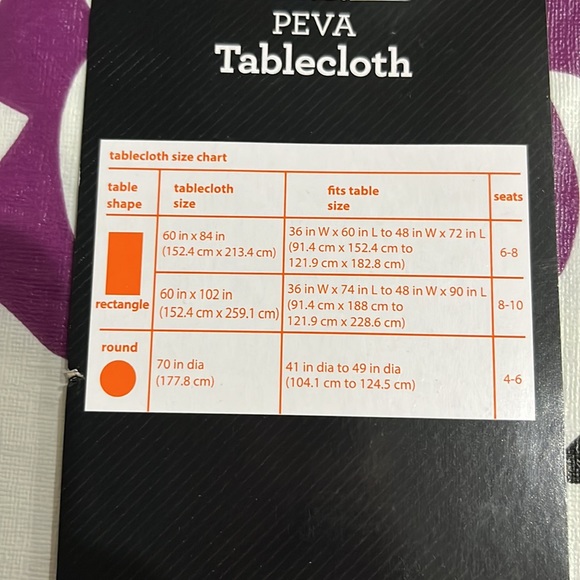 Round Purple with white ghost glow in the dark table cloth - Picture 2 of 3